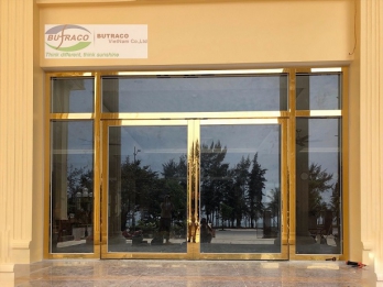 BUILDING LOBBY CLADDING - STAINLESS STEEL FRAME - STAINLESS STEEL FRAME GLASS WALLS