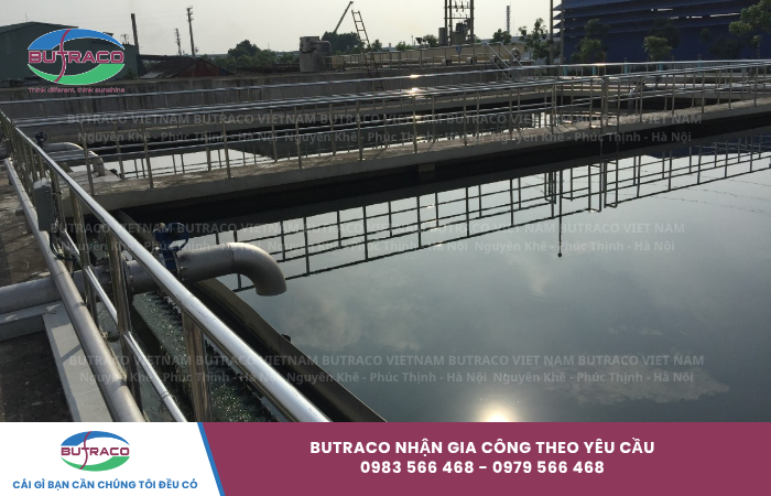 Gia công lan can bể hóa chất Inox chuẩn kỹ thuật