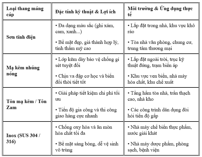 Thang máng cáp là gì? ứng dụng hệ thống thang máng cáp điện công nghiệp