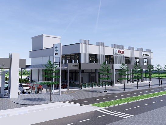 SHOWROOM TOYOTA THÁI HÒA  - CUNG CẤP VÀ THI CÔNG LẮP ĐẶT VÁCH KÍNH, CỬA KÍNH